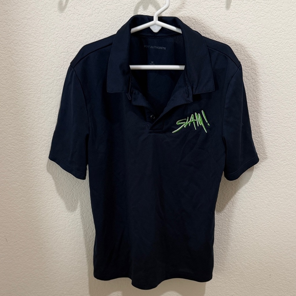 Port Authority Navy Shirt with Green Logo